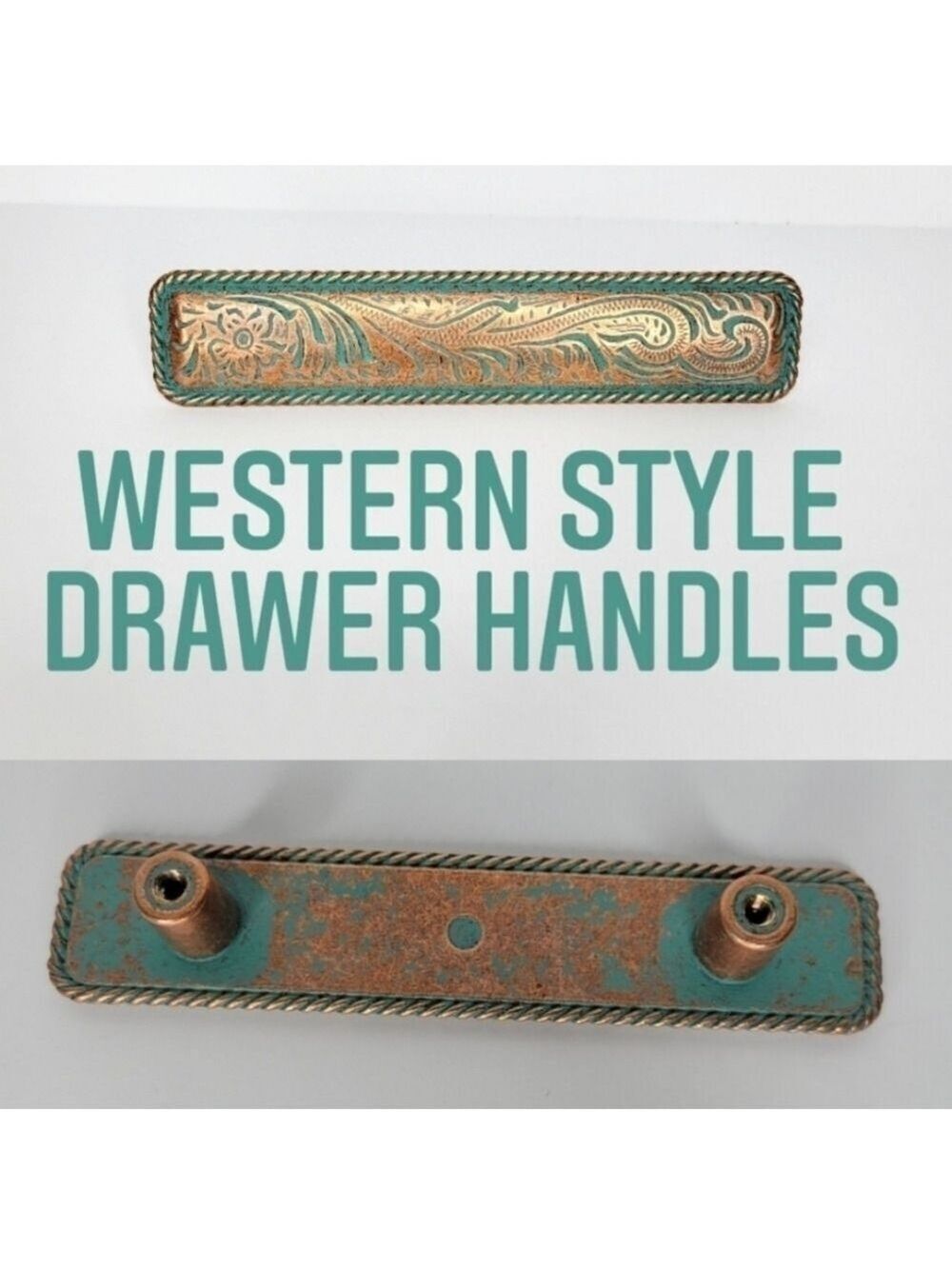 Coustom Bundle Western Style Drawer Handle - Turquoise and Copper